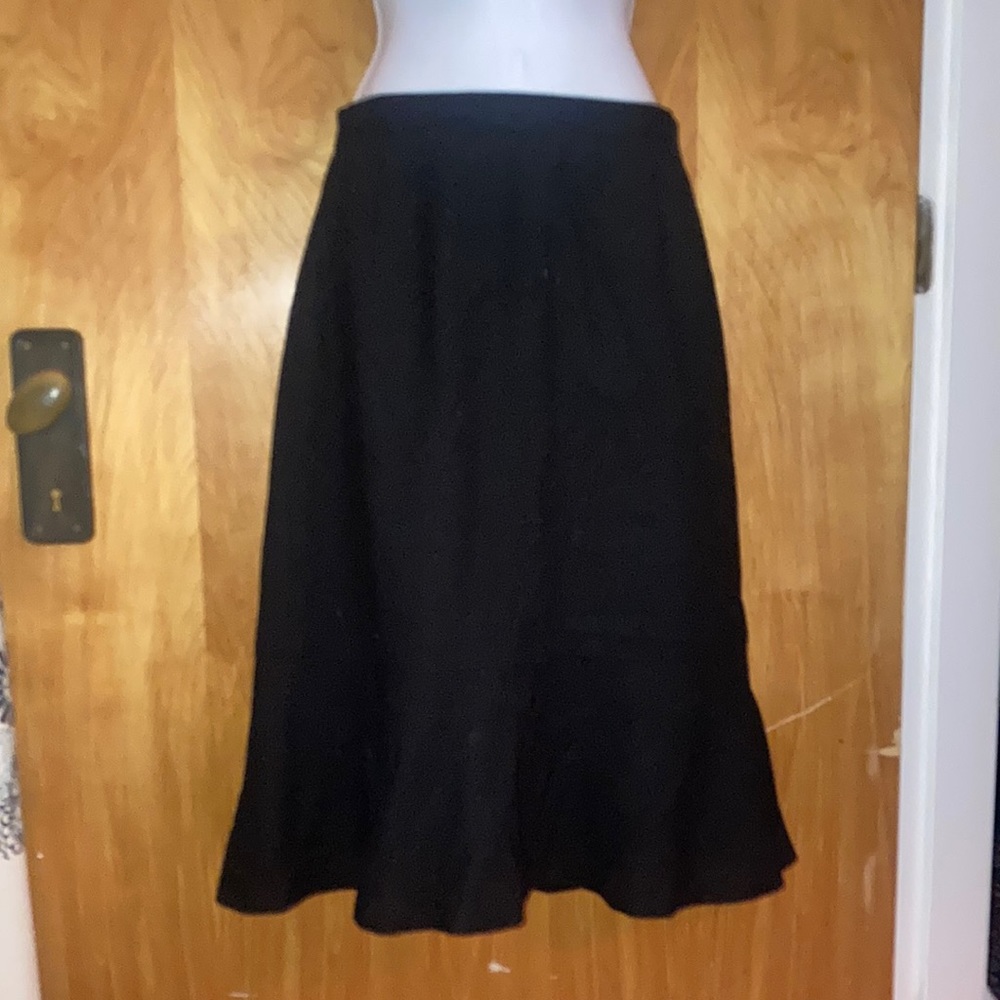 Kasper for A.S.L. Dark Blue Dark Academia Wool Skirt Size 8